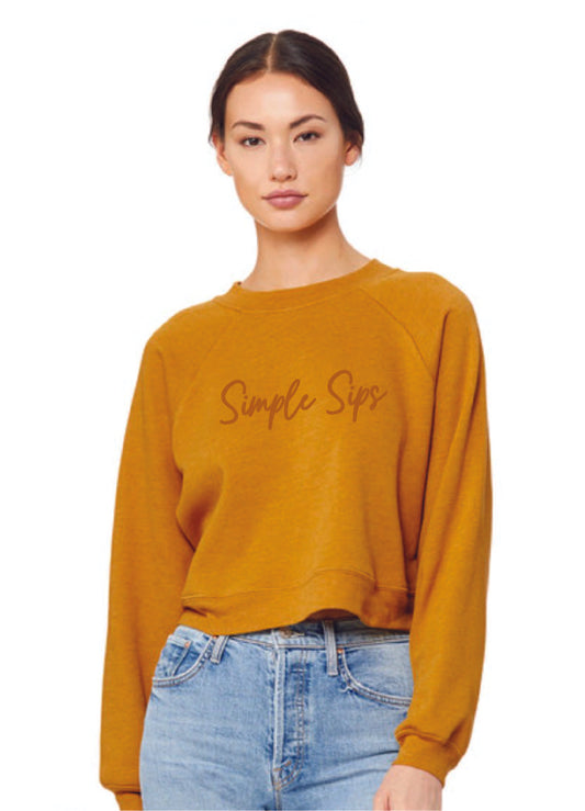 Yellow Cropped Sweatshirt